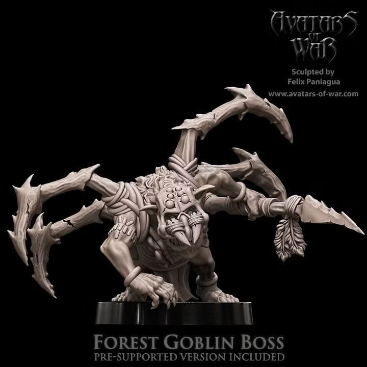 Forest Goblin Hero with spear  Avatars of War 32mm Fantasy figure