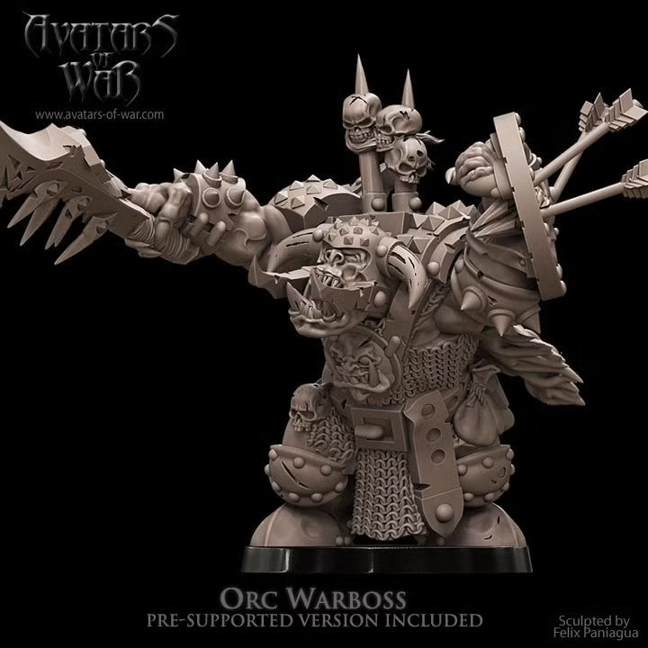 Avatars of War Orc Warlord with weapon and pierced shield