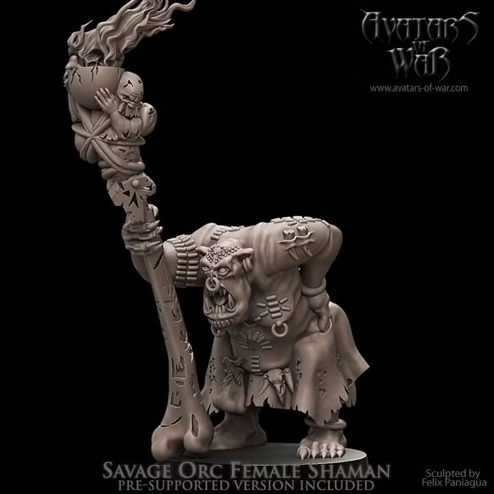 Savage Orc Female Sharman Avatars of War 32mm Fantasy figure