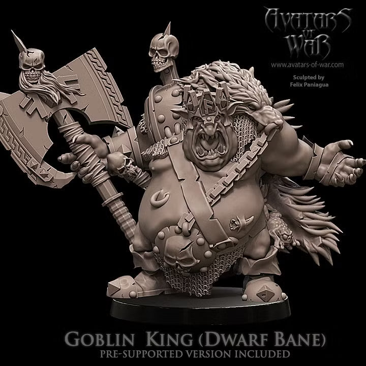 Goblin King (Neutral, Elf Bane & Dwarf Bane) Avatars of War 32mm Fantasy Miniatures