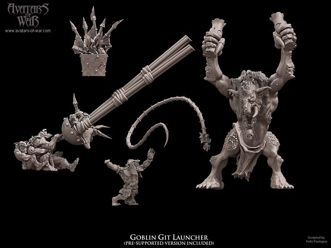 Goblin Git Launcher Avatars of War 32mm miniatures
