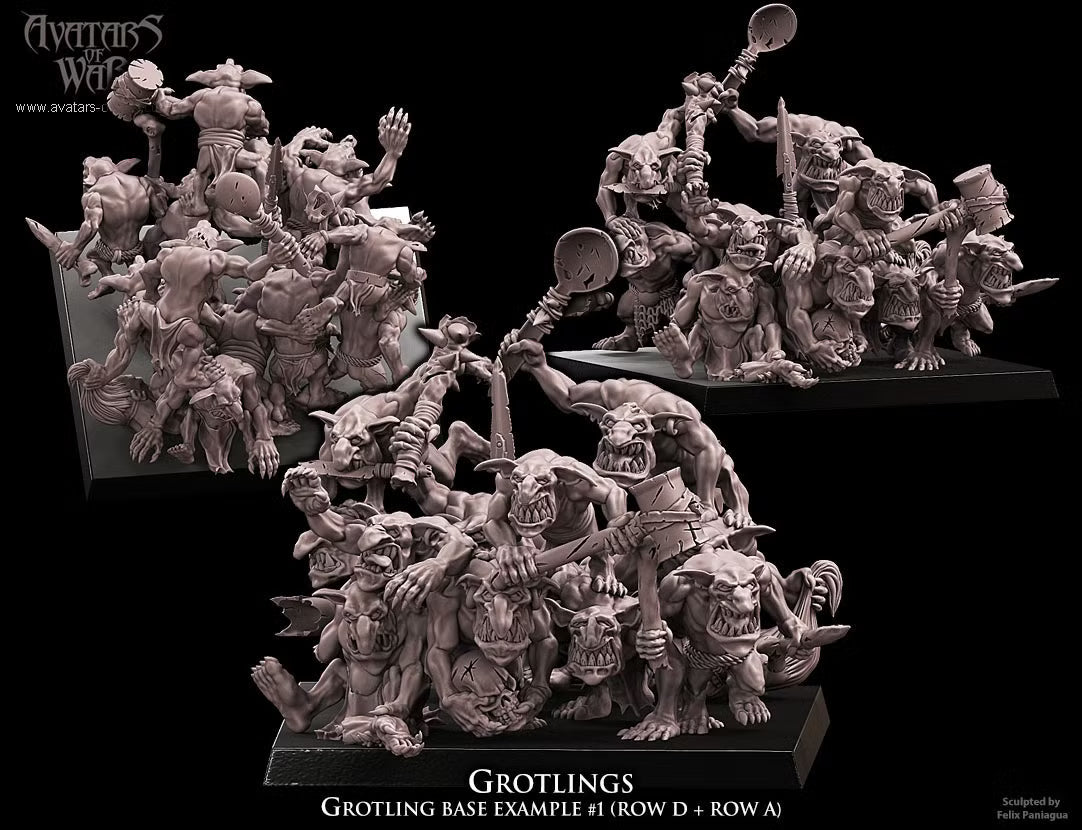 Grottlings Regiment Avatars of War 32mm Miniatures