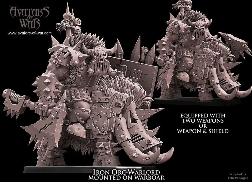 Avatars of War Iron Orc Warlord on Warboar