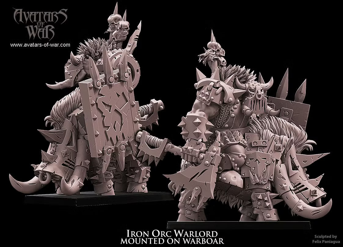 Avatars of War Iron Orc Warlord on Warboar