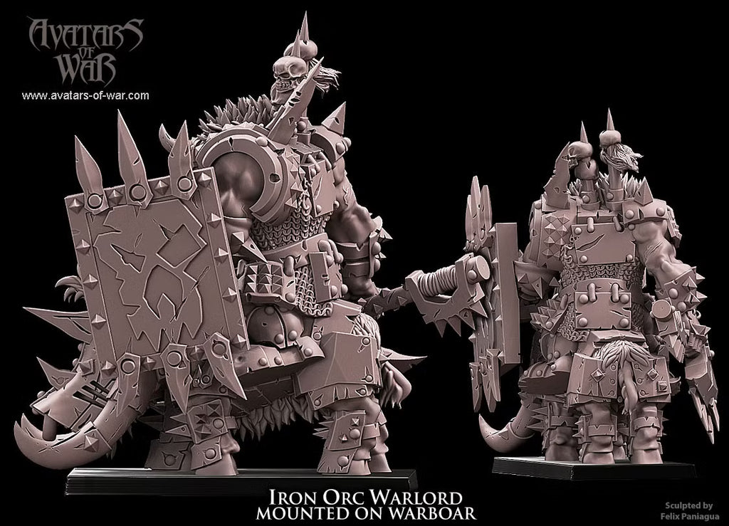 Avatars of War Iron Orc Warlord on Warboar