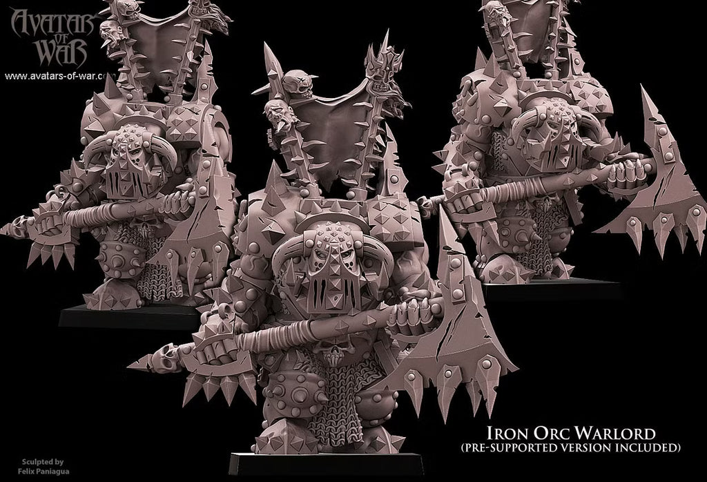 Iron Orc Warlord Hero Avatars of War 32mm Miniatures
