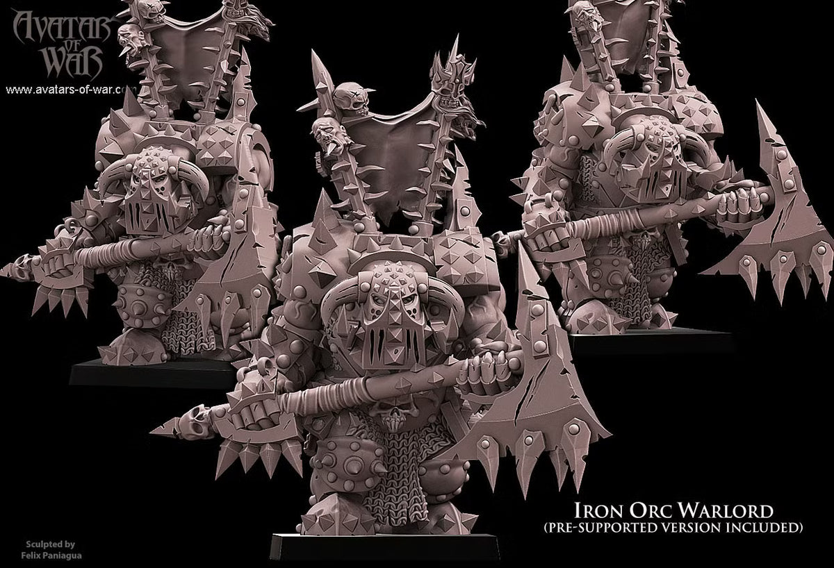 Iron Orc Warlord Hero Avatars of War 32mm Miniatures
