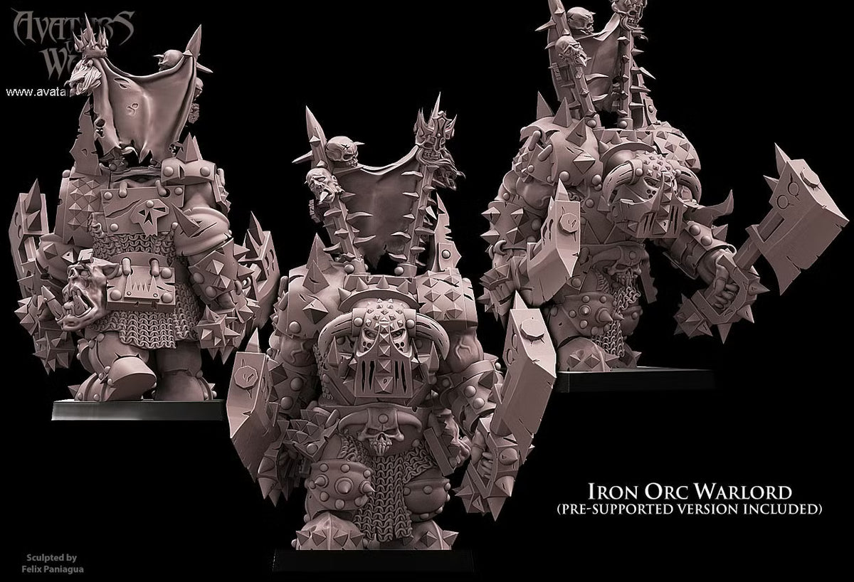 Iron Orc Warlord Hero Avatars of War 32mm Miniatures