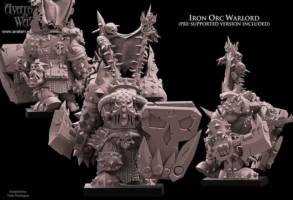 Iron Orc Warlord Hero Avatars of War 32mm Miniatures