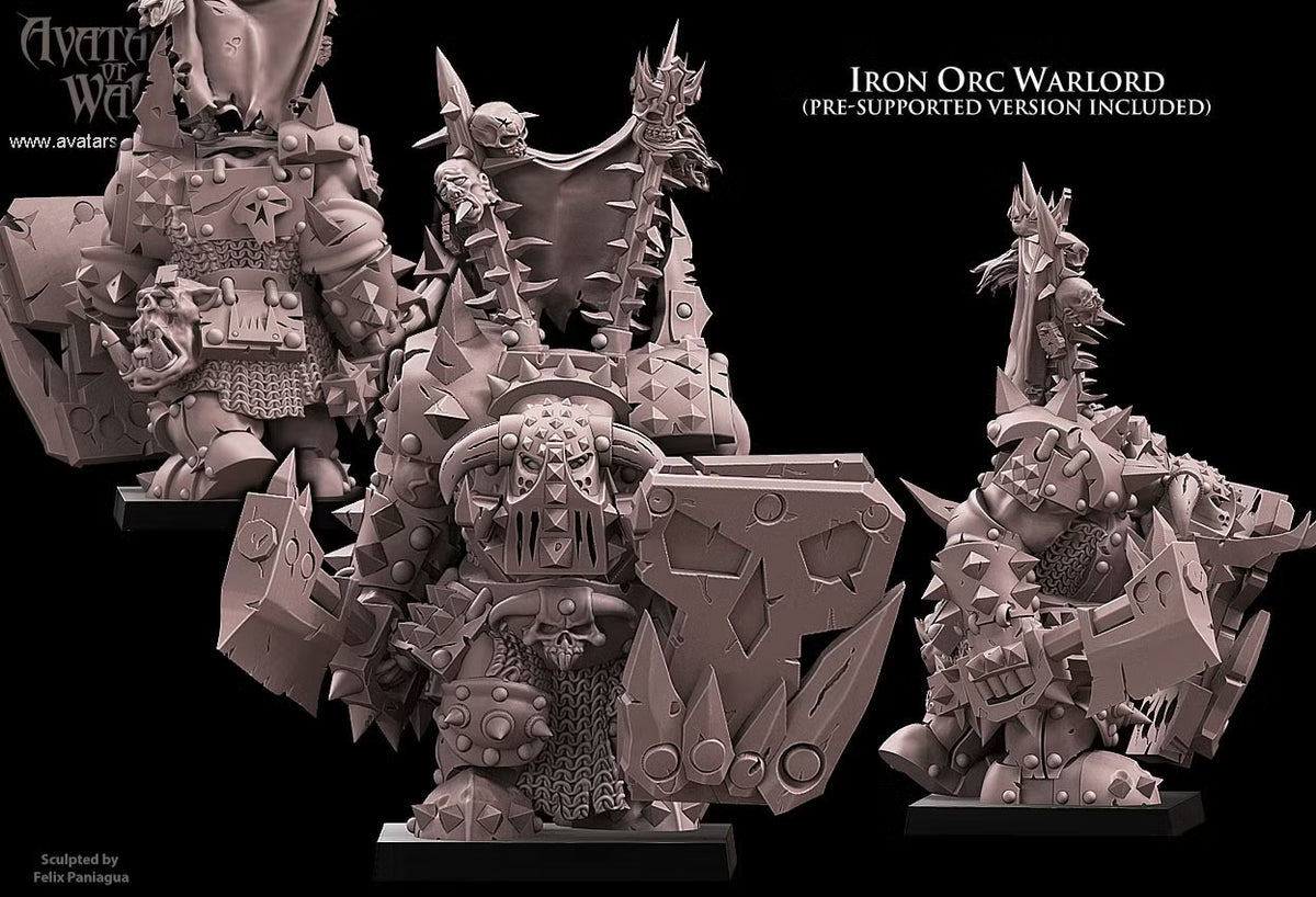 Iron Orc Warlord Hero Avatars of War 32mm Miniatures