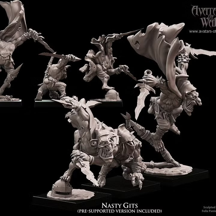 Goblin Nasty Gits Avatars of War 32mm miniatures