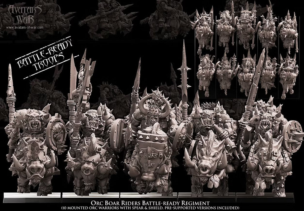 Orc Boar Riders Regiment Avatars of War 32mm Miniatures
