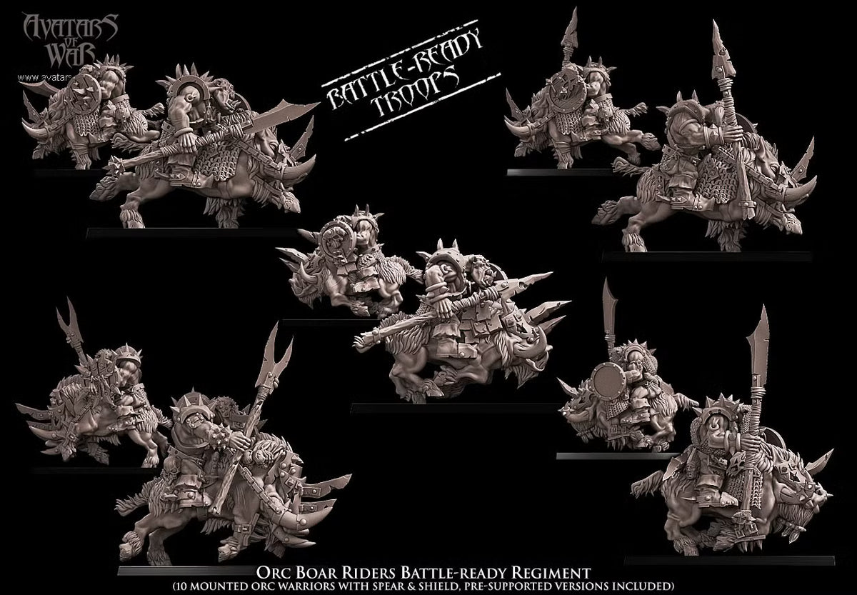 Orc Boar Riders Regiment Avatars of War 32mm Miniatures