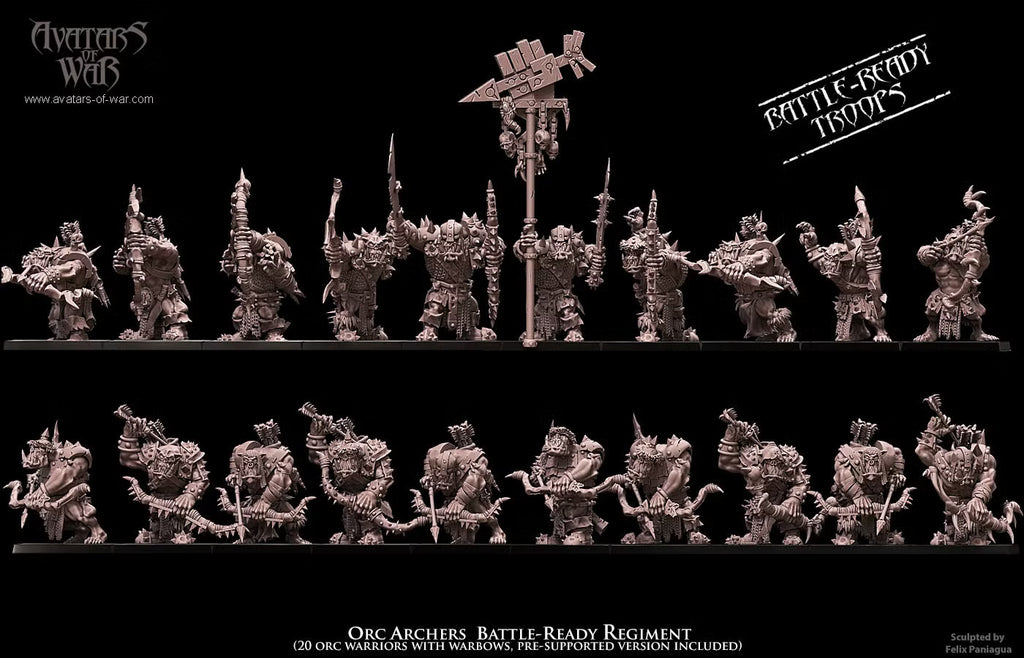 Orc Archers Regiment Avatars of War 32m
