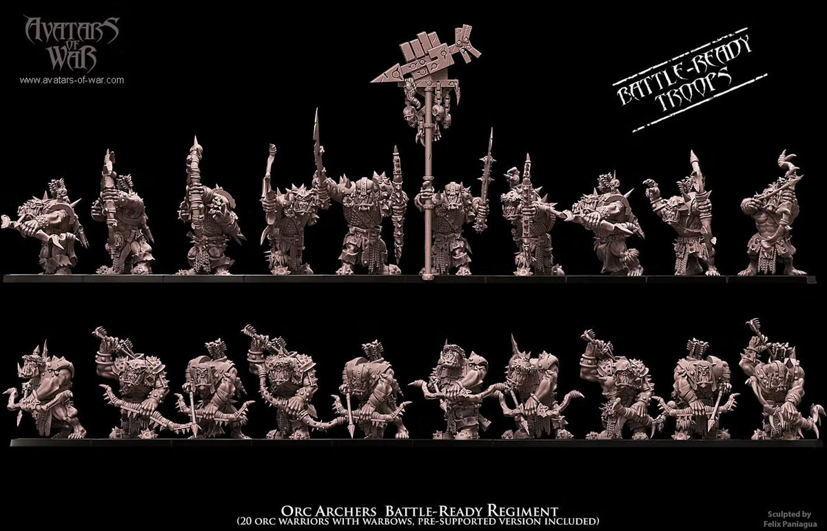 Orc Archers Regiment Avatars of War 32m