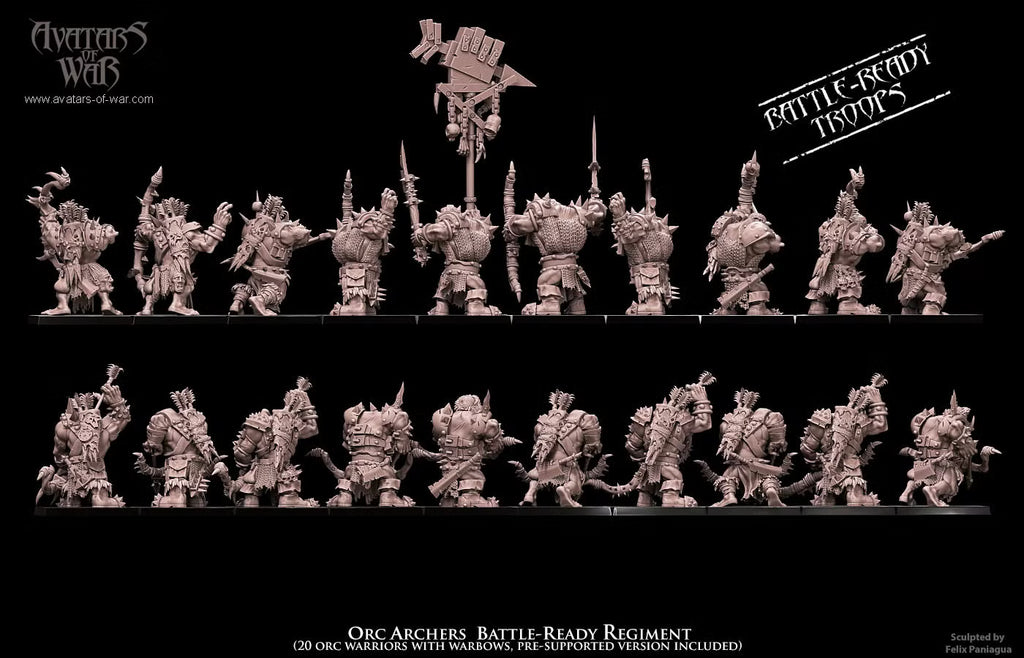 Orc Archers Regiment Avatars of War 32m