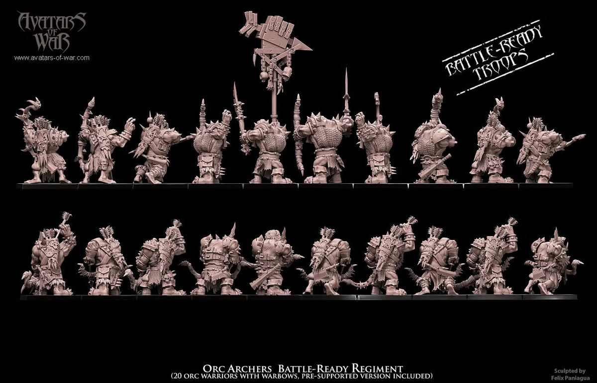 Orc Archers Regiment Avatars of War 32m