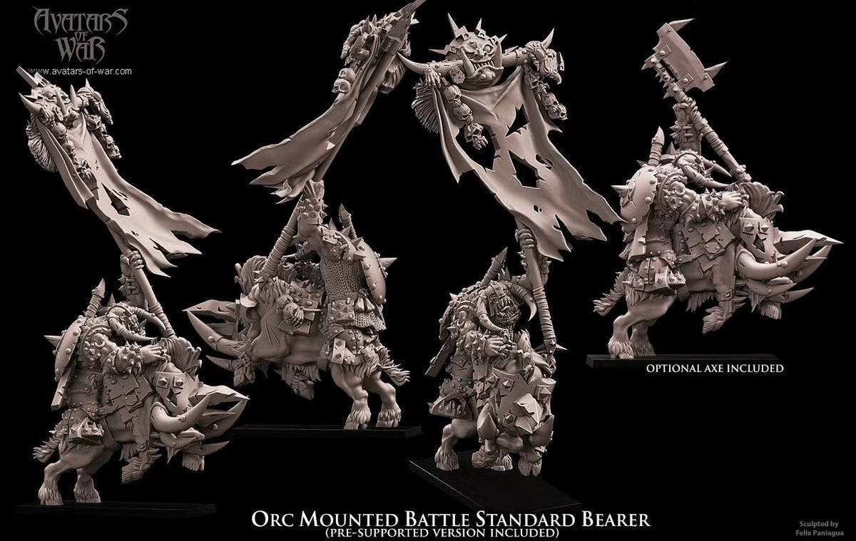 Avatars of War Orc Mounted Battle standard Bearer