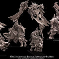 Orc Mounted Battle Standard Bearer Avatars or War 32mm Fantasy Miniature