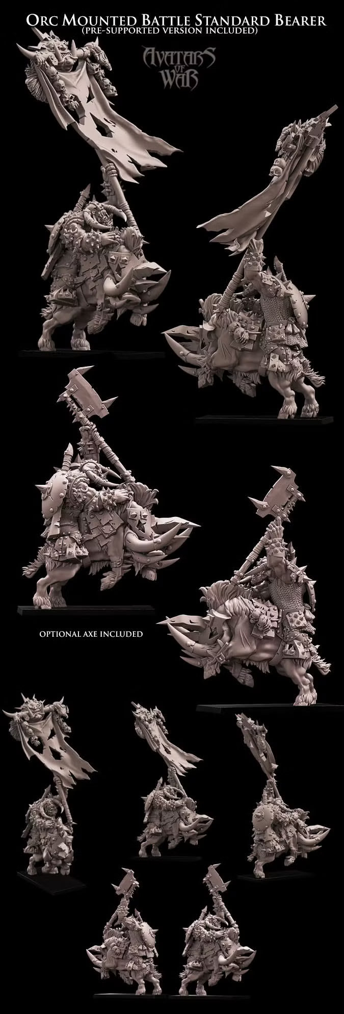 Avatars of War Orc Mounted Battle standard Bearer