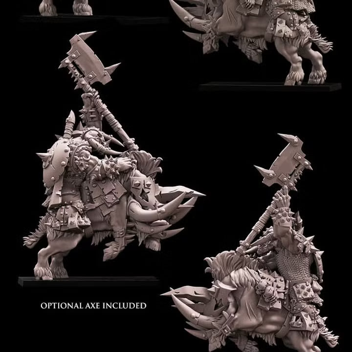 Orc Mounted Battle Standard Bearer Avatars or War 32mm Fantasy Miniature