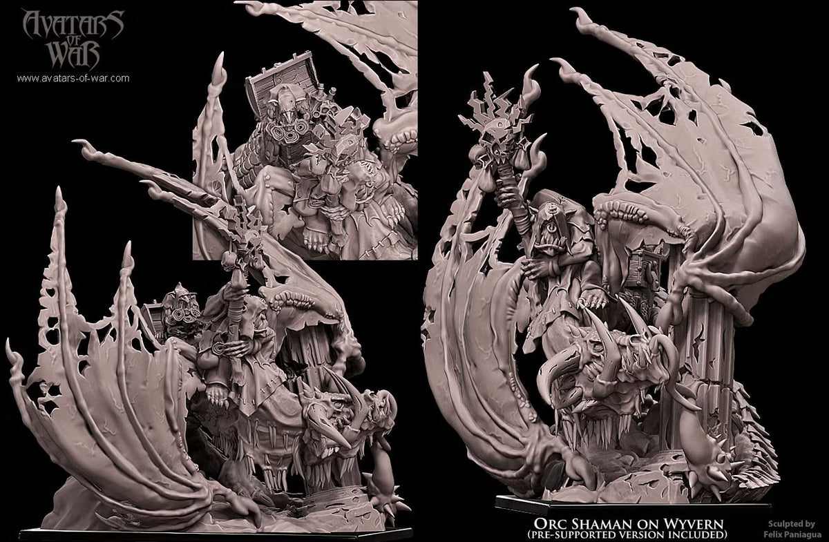 Avatars of War Orc Sharman on Wyvern