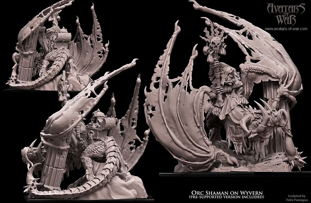 Avatars of War Orc Sharman on Wyvern