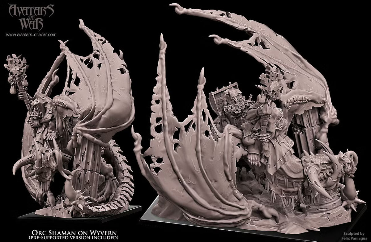 Avatars of War Orc Sharman on Wyvern