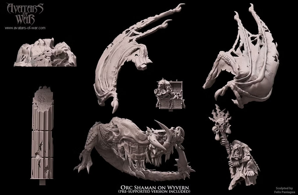 Avatars of War Orc Sharman on Wyvern