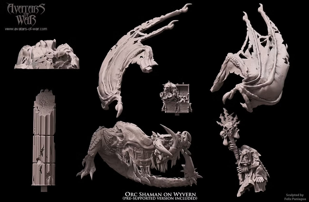 Avatars of War Orc Sharman on Wyvern