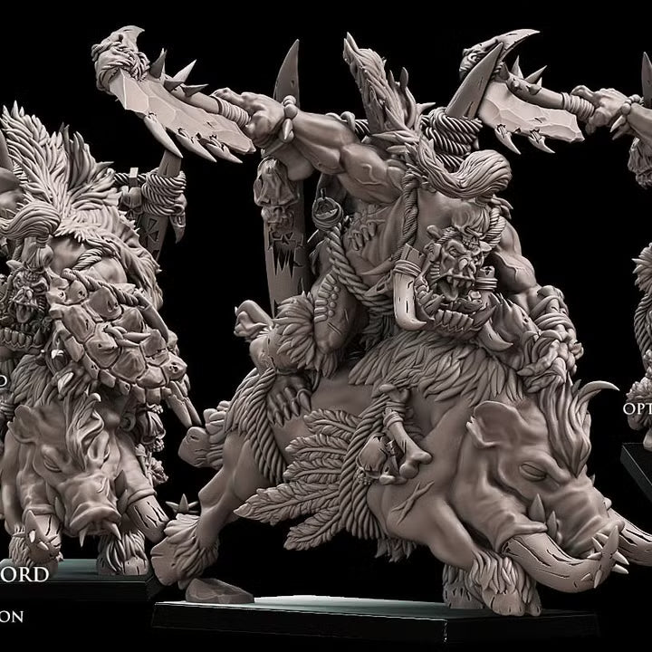 Savage Orc Warlord on Warboar Avatars of War 32mm Miniatures