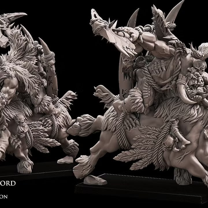 Savage Orc Warlord on Warboar Avatars of War 32mm Miniatures