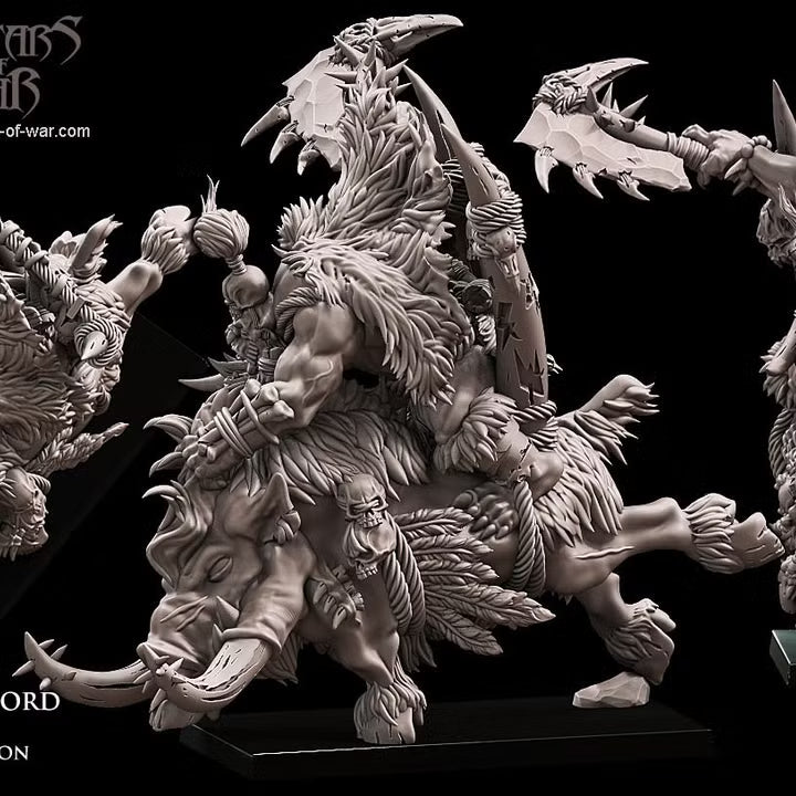 Savage Orc Warlord on Warboar Avatars of War 32mm Miniatures