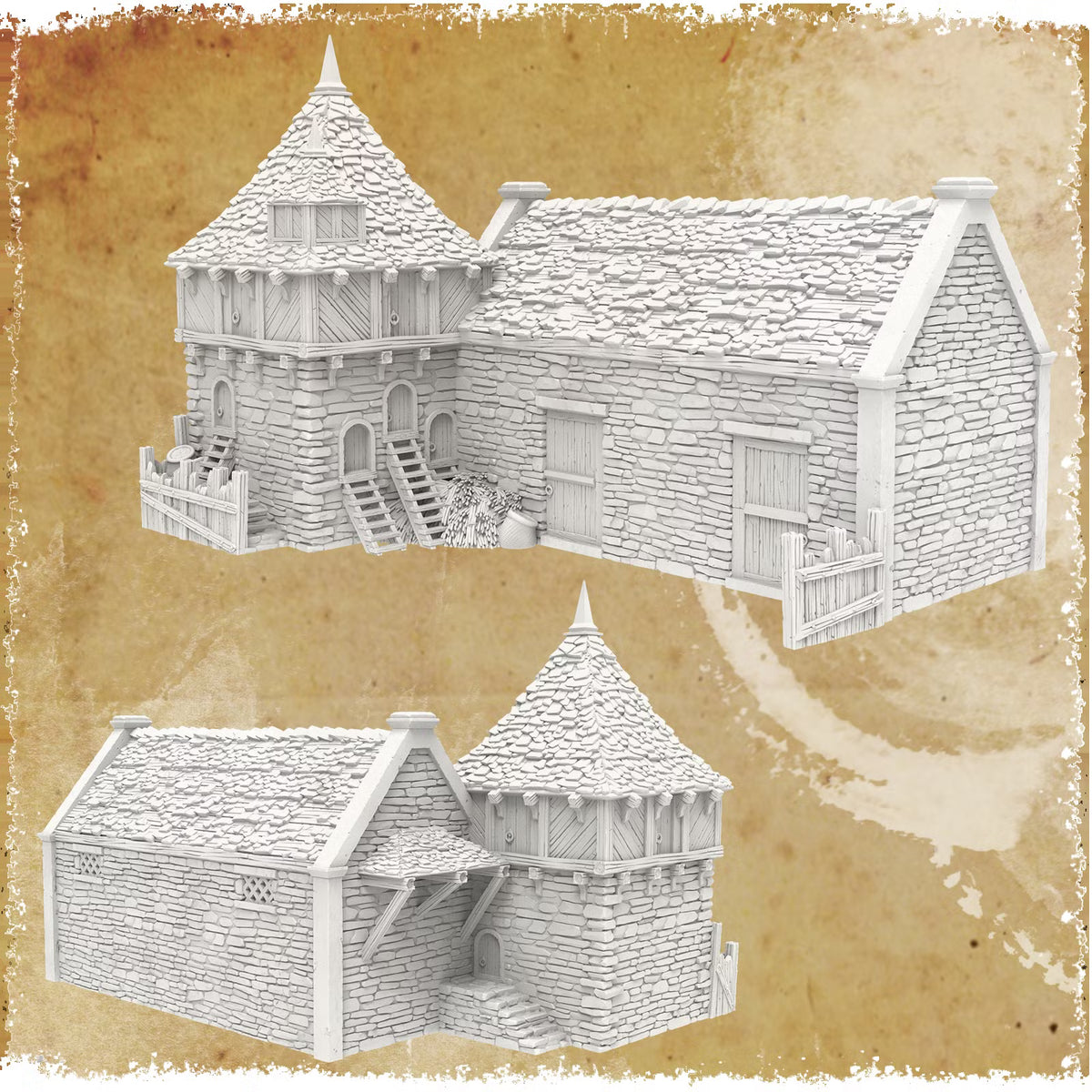 3d Printed Medieval Pigst and Chicken Coop