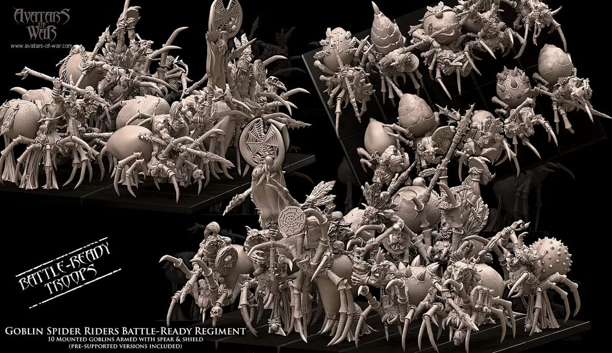 Goblin spider Riders Regiment Avatars of War 32mm miniatures