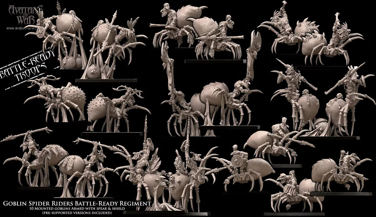 Goblin spider Riders Regiment Avatars of War 32mm miniatures